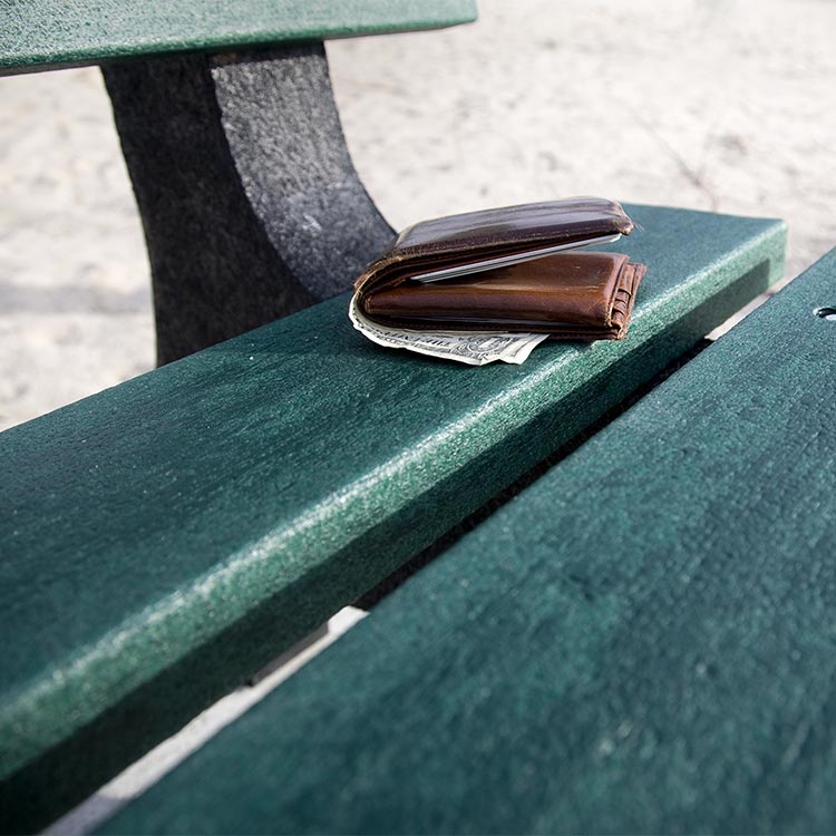 Wallet left on park bench