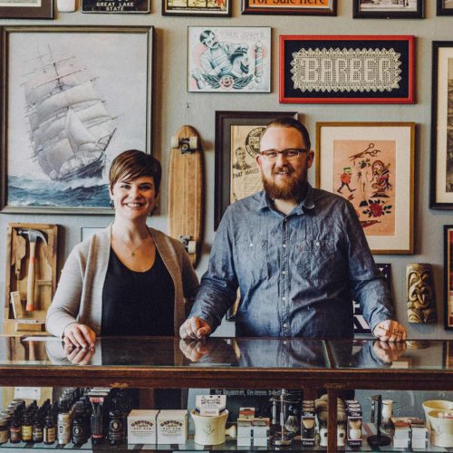 Surly Chap owners in their barber shop
