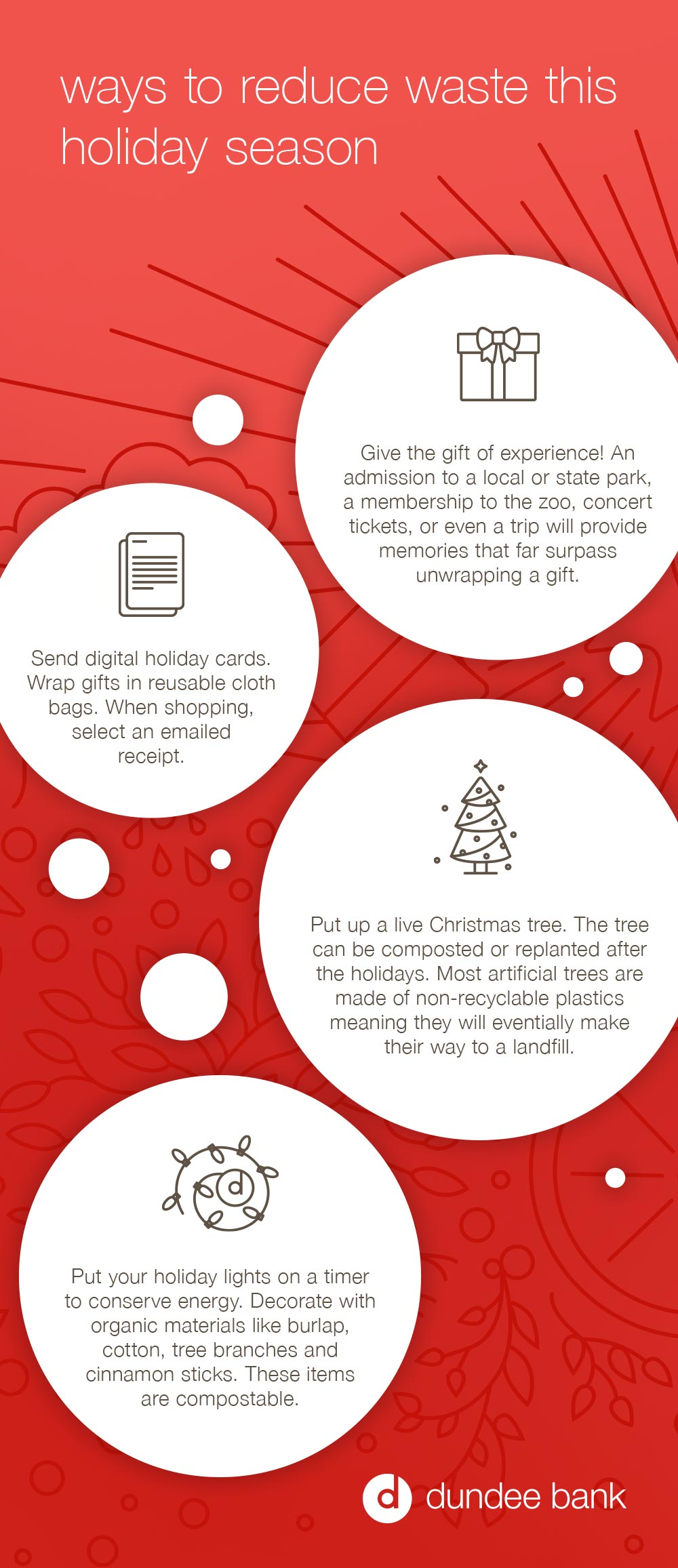 Ways to reduce waste this holiday season.